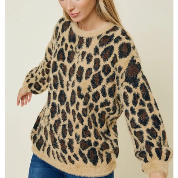 Women's Leopard Mohair Sweater size S NWT!! - Picture 2 of 5